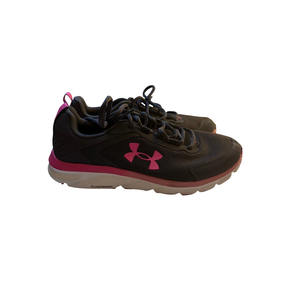 Under Armour Charged Assert 9 Womens Running Shoes Gray Pink 3024853-101 Size 9